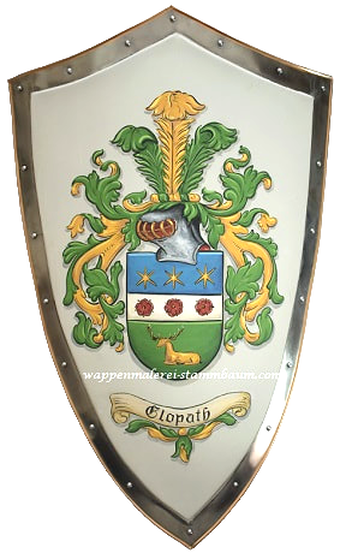 Clopath family crest metal shield