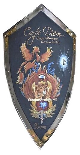 Knight shield with fantasy Coat of Arms