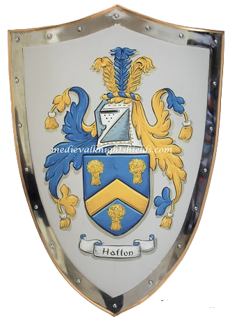 Hatton Coat of Arms shield -  metal knight shield 