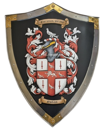 Nolan family crest knight shield