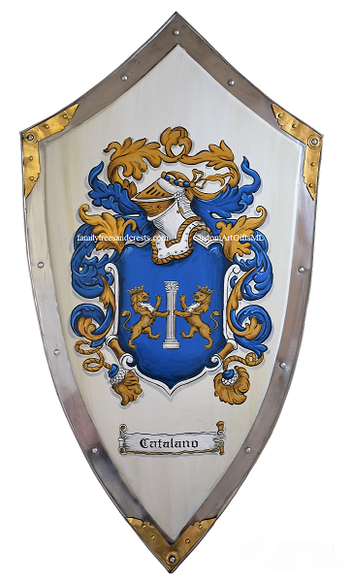 Catalano family crest knight shield