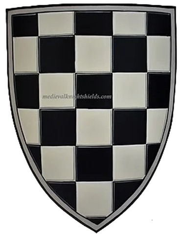 Hand painted metal knight shield - Chequy (checkered pattern) 
