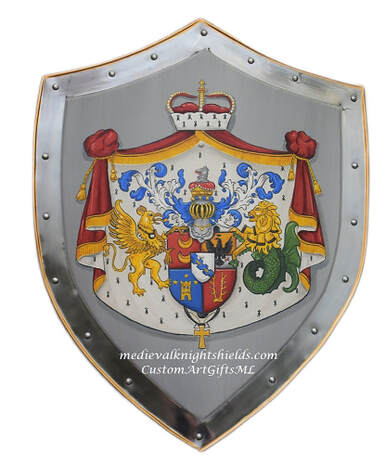 Hand painted Cutsforth Coat of Arm shield