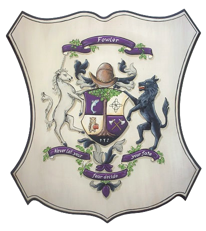 Fantasy family crest wooden wall plaque