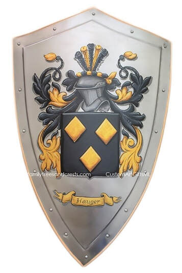Hauger family crest shield