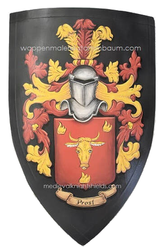  Hand painted Prost Coat of Arms wooden  knight shield