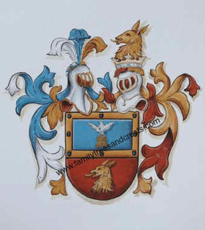 Sotomora Coat of Arms painted w. gold paint