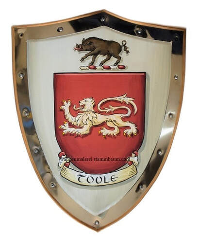 Toole Outdoor family crest shield, stainless steel