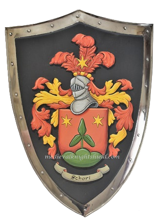 Schori Coat of Arms shield -  metal knight shield