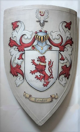 Bender hand painted Family Coat of Arms shield