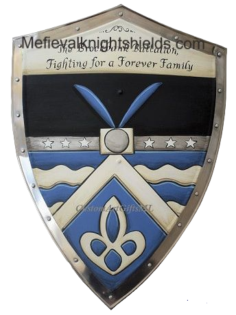 Metal knight shield - Brockband Coat of Arms shield