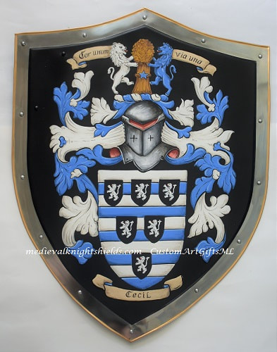 Cecil Family Coat of Arms knight shield 