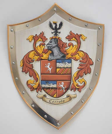 Cerreto- Cerretta family crest metal knight shield