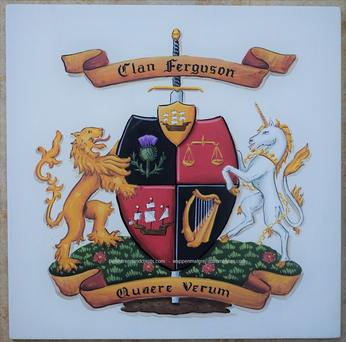 Ferguson Clan crest -  Coat of Arms metal house plaque