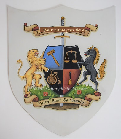 Metal house shield with hand painted Coat of Arms