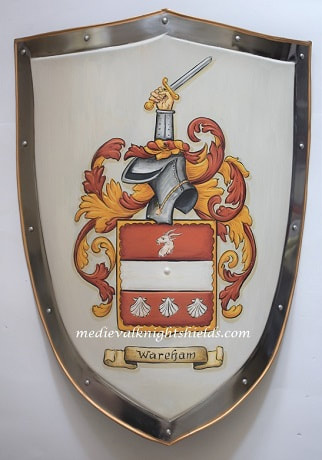 Wareham hand painted Coat of Arms knight shield