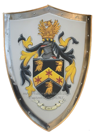 Corr Coat of Arms shield -  metal knight shield