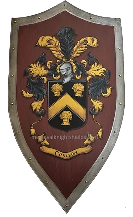 Knight shield Coulson CoA painted on antique shield