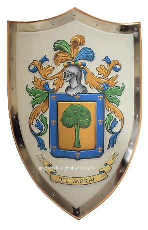 Del Moral Coat of Arms metal knight shield