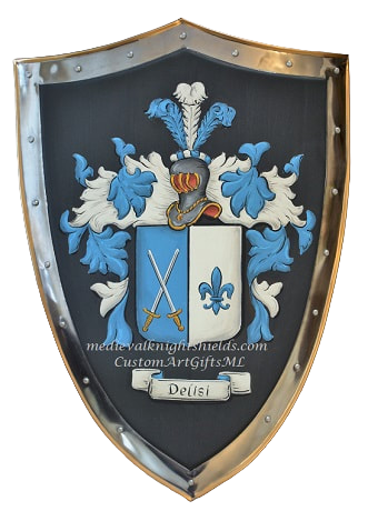 Delisi Coat of Arms shield -  metal  knight shield