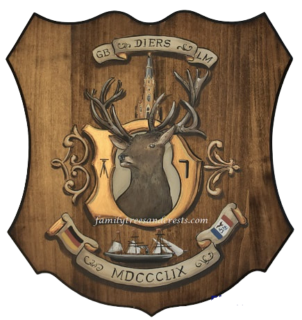 Diers crest plaque with initiale