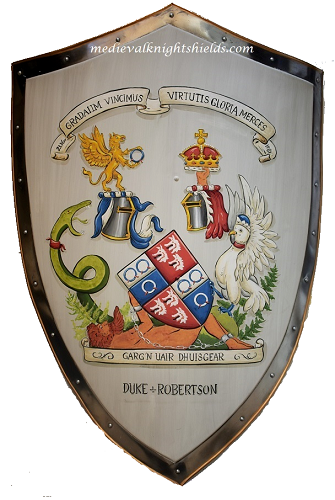 Duke -  Robertson  Custom Coat of Arms  shield 28 x 36 inch 
