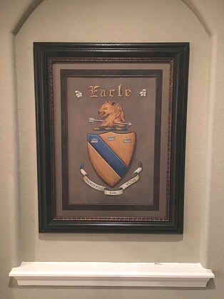 Custom family crest painting on leather
