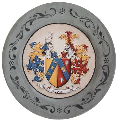 Family crest wooden plate