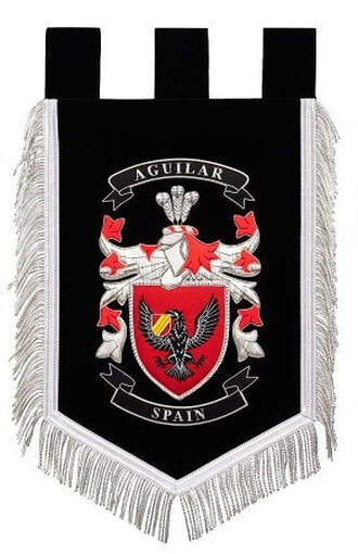 Family crest embroidery banner