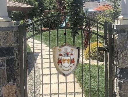 Coat of Arms outdoor metal shield- garden gate