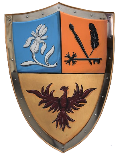 Novelty family crest painting knight shield