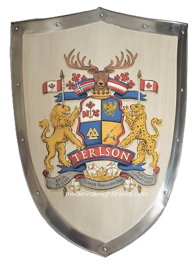 Terlson alliance family crest. Novelty family crest painting