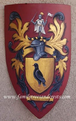Knight shield gold leaf paint