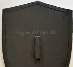 Blank shield with metal handle