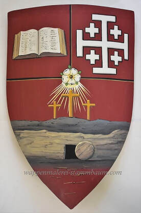 Wooden knight shield custom designed religious knight shield