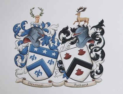 Wedding crest - Coat of Arms painting
