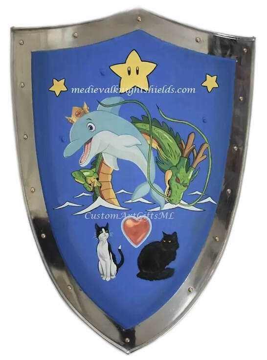 Metal shield, Novelty crest painting for wedding