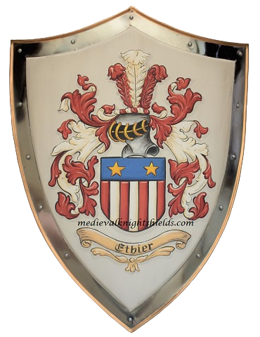 Ethier Family Coat of arms 18 x 24 inch metal shield