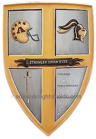 Sport crest, college football metal crest shield