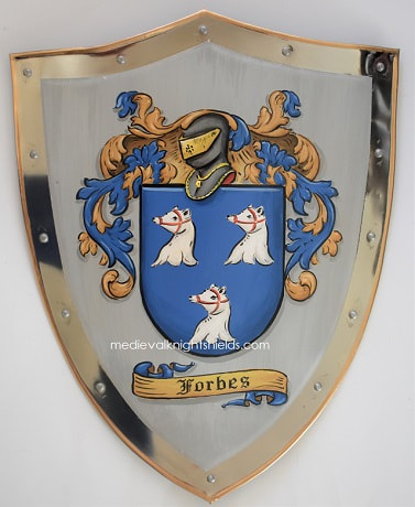 Forbes Coat of Arms metal knight shield