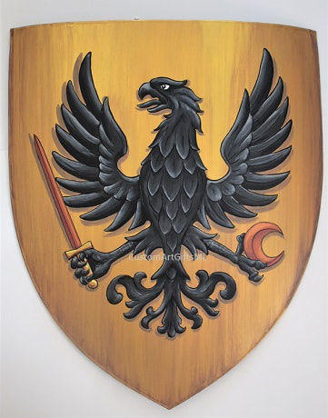 Medieval shield w. eagle -  outdoor shield