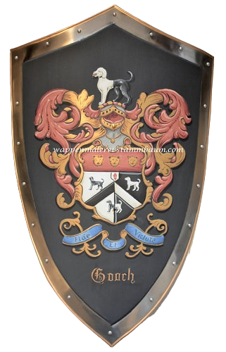 Gooch  Family Coat of Arms knight shield
