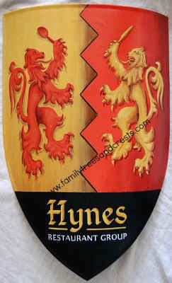 Medieval shield crest logo Hynes
