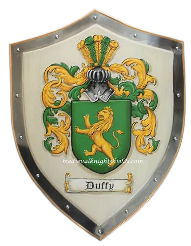 Duffy family crest Coat of Arms knight shield