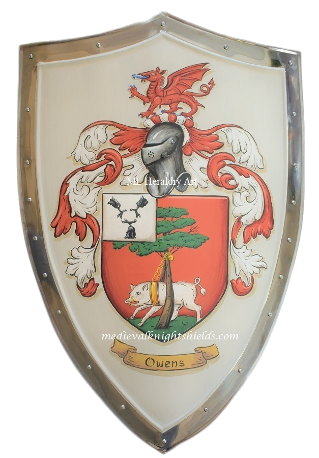 Coat of Arms shield -lg. metal knight shield antiqued