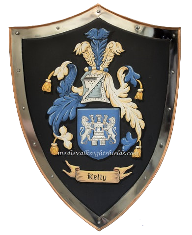 Kelly Family Coat of arms 18 x 24 inch metal shield