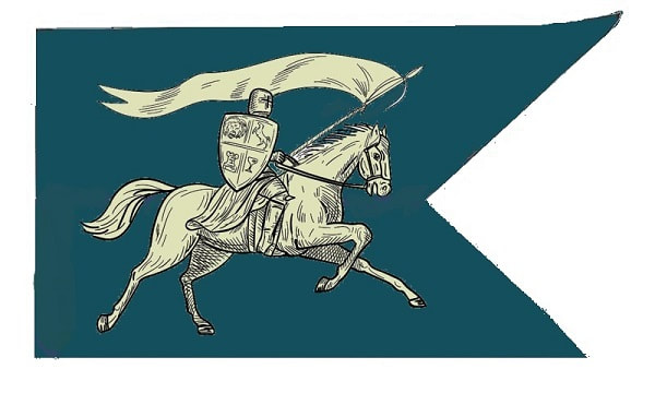 Crusader knight flag, horseman - pennant
