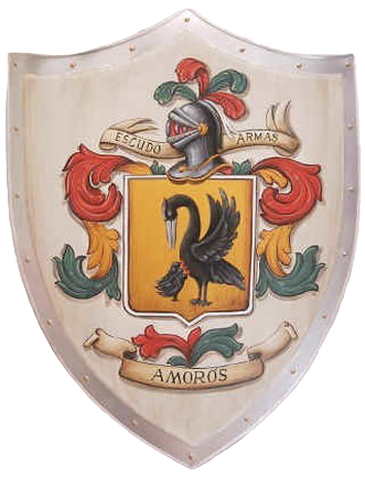 Medieval shield, knight shield  with Coat of Arms Amoros