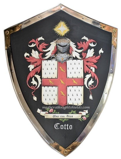 Cotto family crest knight shield