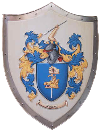 Knight shield with Fahey Coat of Arms painting